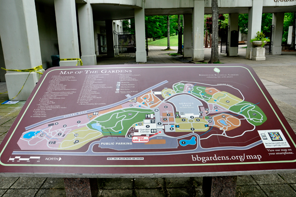 map of Birmingham Botanical Gardens